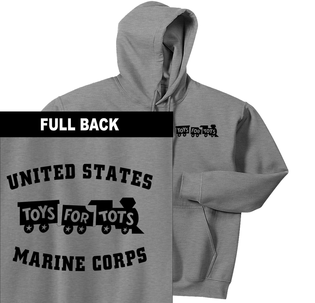 Black TFT Train 2-Sided Hoodie TFT Sweatshirt/hoodie Marine Corps Direct S SPORT GRAY 