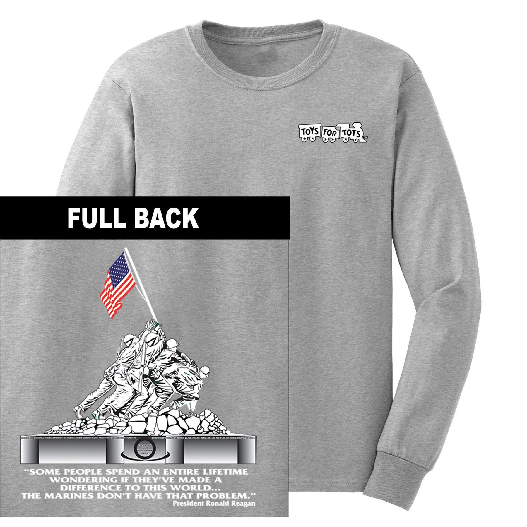 Believe In Something TFT Front & Back Long Sleeve TFT Shirt Marine Corps Direct S SPORT GRAY