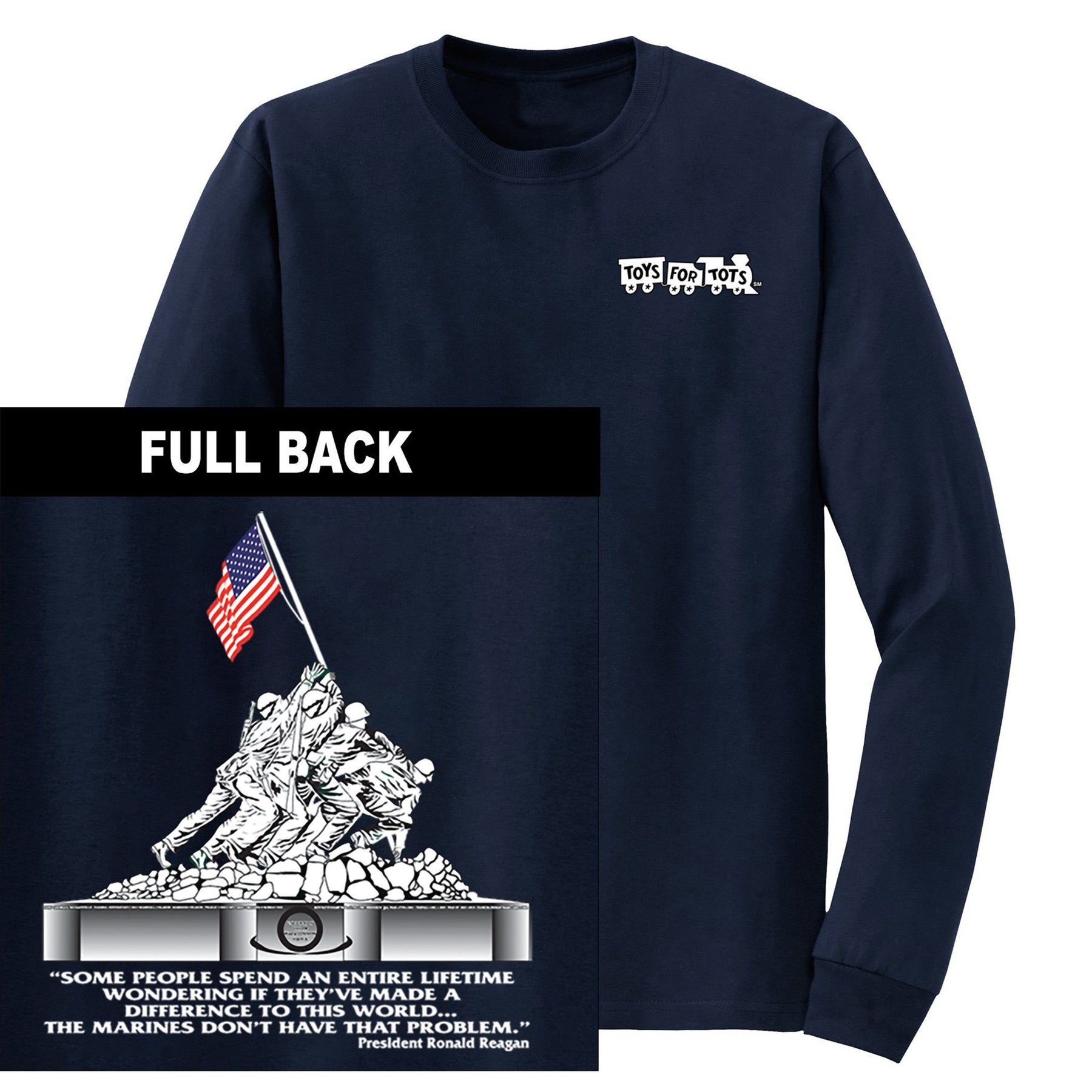 Believe In Something TFT Front & Back Long Sleeve TFT Shirt Marine Corps Direct S NAVY