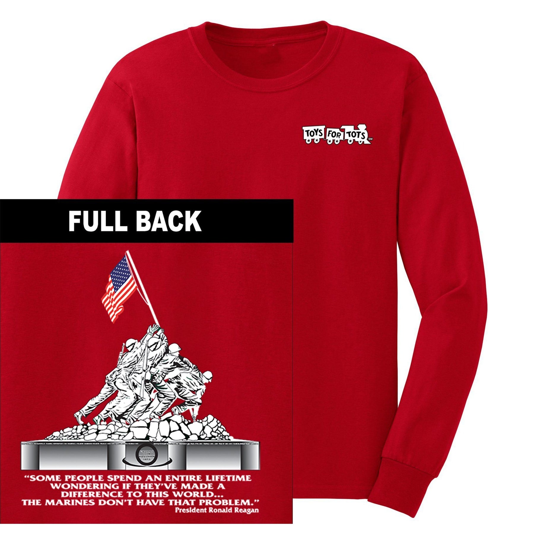 Believe In Something TFT Front & Back Long Sleeve TFT Shirt Marine Corps Direct S RED