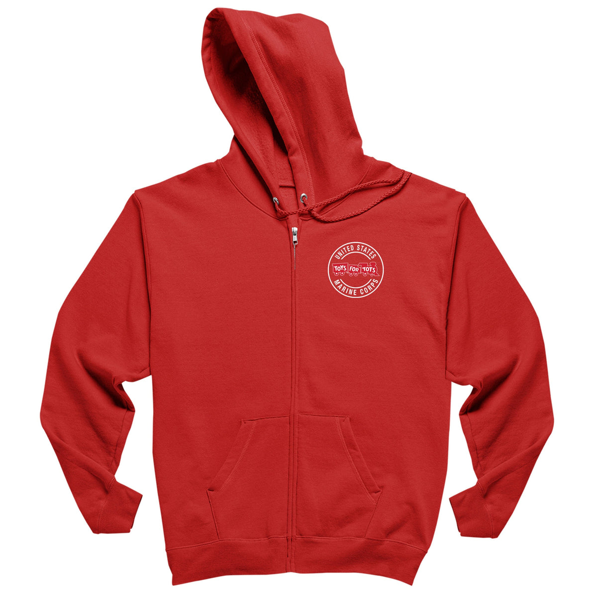 Circle TFT Chest Seal Screen Printed Full-Zip Hoodie Hoodie Full Zip Marine Corps Direct SMALL RED 