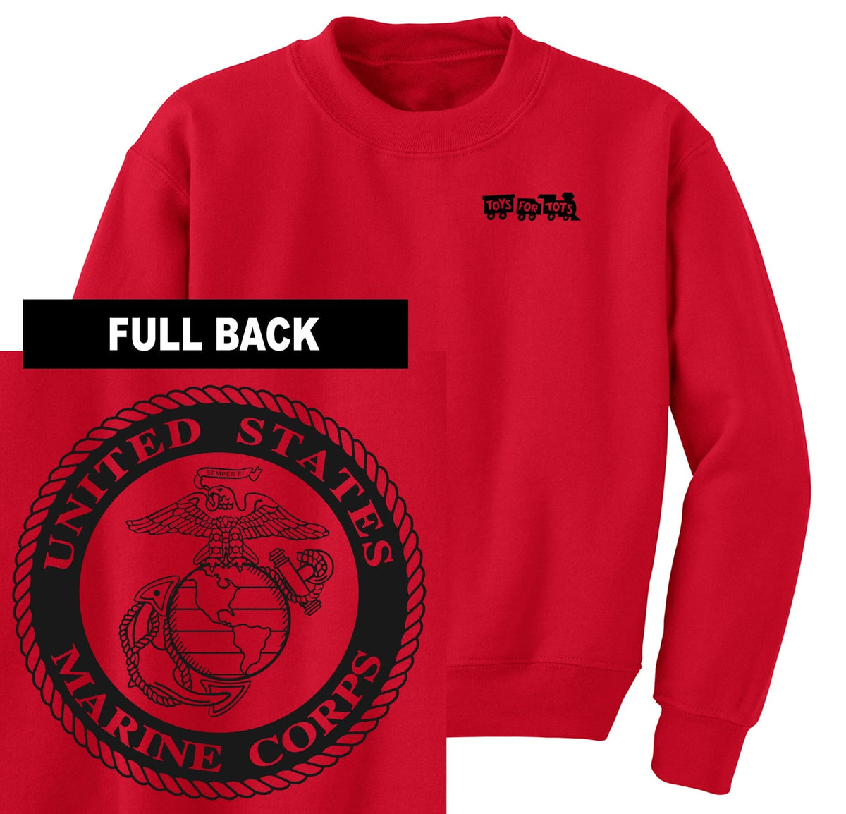 Marines Seal TFT 2-Sided Sweatshirt TFT Sweatshirt/hoodie Marine Corps Direct S RED 