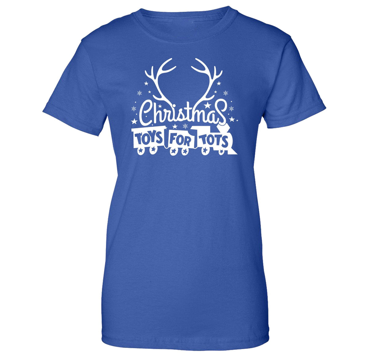 Christmas Antlers TFT Women's Tee T-Shirt marinecorpsdirecttft S ROYAL 