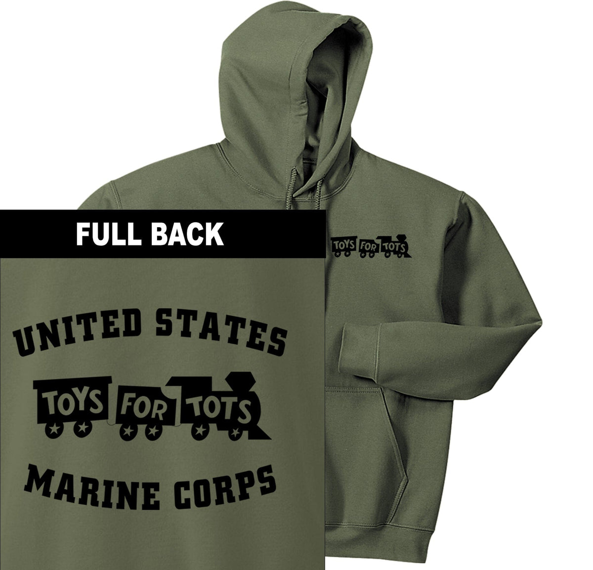 Black TFT Train 2-Sided Hoodie TFT Sweatshirt/hoodie Marine Corps Direct S MILITARY GREEN 