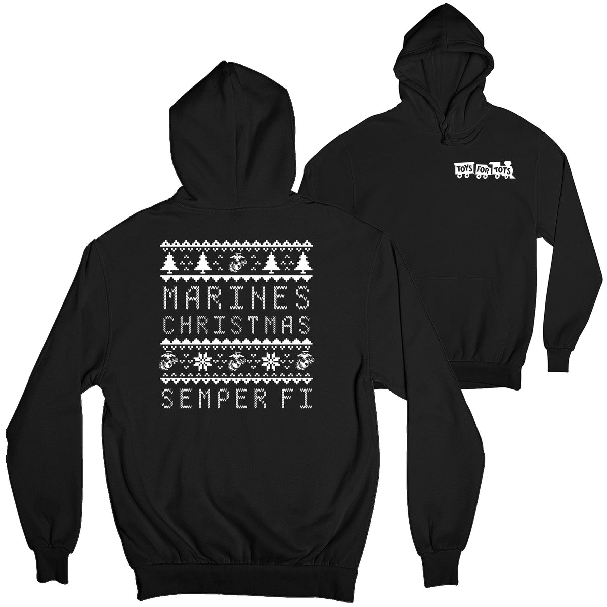 Marines Christmas TFT 2-Sided Hoodie TFT Sweatshirt/hoodie marinecorpsdirecttft S BLACK 