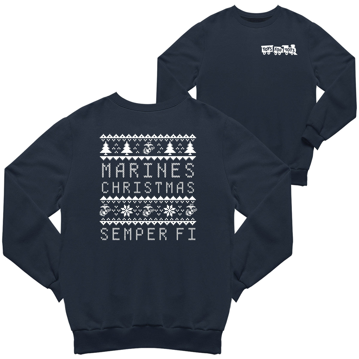 Marines Christmas TFT 2-Sided Sweatshirt TFT Sweatshirt/hoodie marinecorpsdirecttft S NAVY 