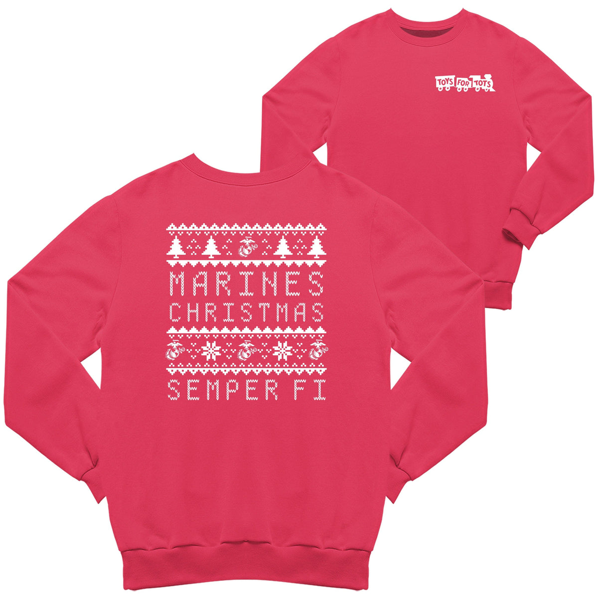 Marines Christmas TFT 2-Sided Sweatshirt TFT Sweatshirt/hoodie marinecorpsdirecttft S PINK 