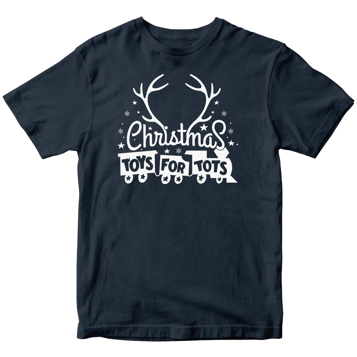 Christmas Antlers TFT Tee T-Shirt marinecorpsdirecttft S NAVY 