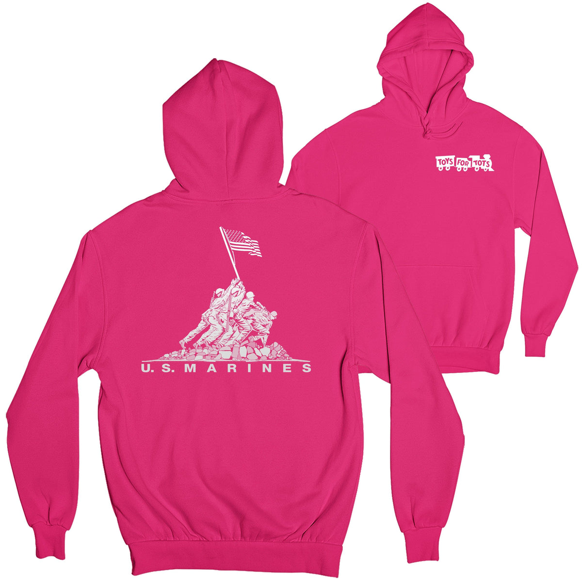 Iwo Jima TFT 2-Sided Hoodie TFT Sweatshirt/hoodie marinecorpsdirecttft S PINK 