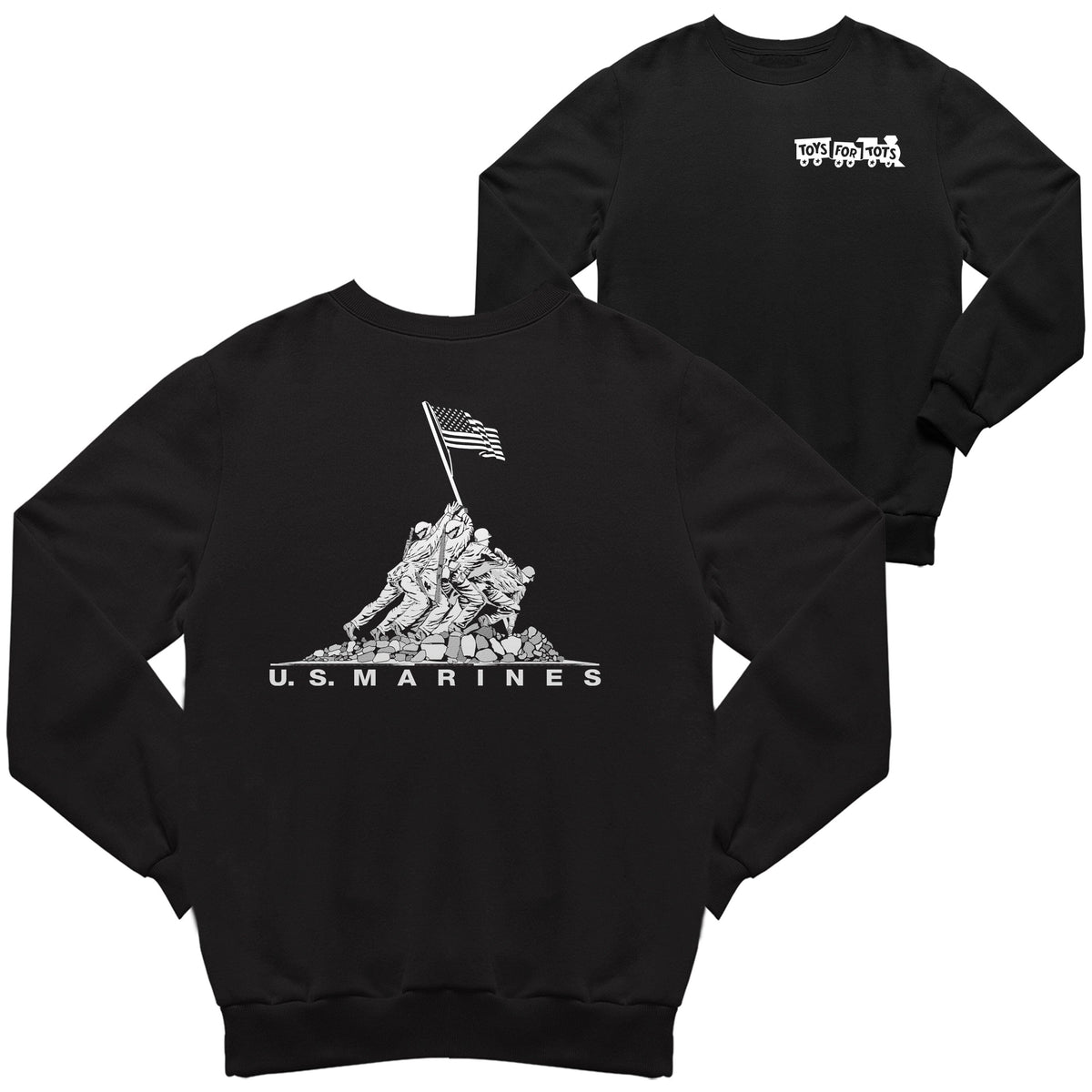 Iwo Jima TFT 2-Sided Sweatshirt TFT Sweatshirt/hoodie Marine Corps Direct S BLACK 