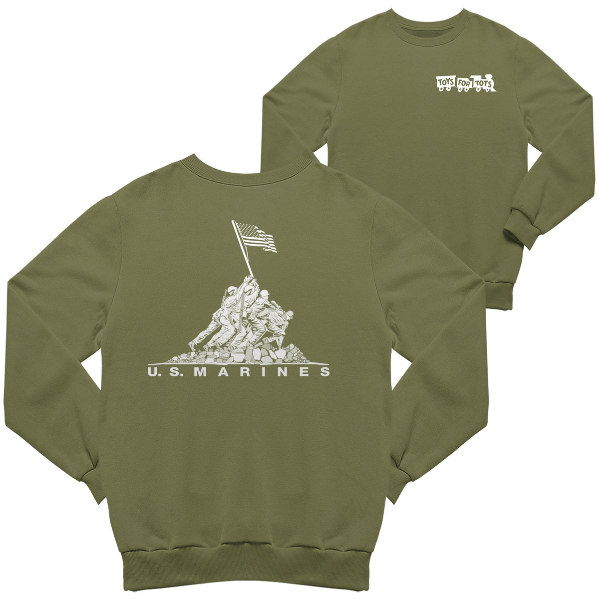 Iwo Jima TFT 2-Sided Sweatshirt TFT Sweatshirt/hoodie Marine Corps Direct S MILITARY GREEN 