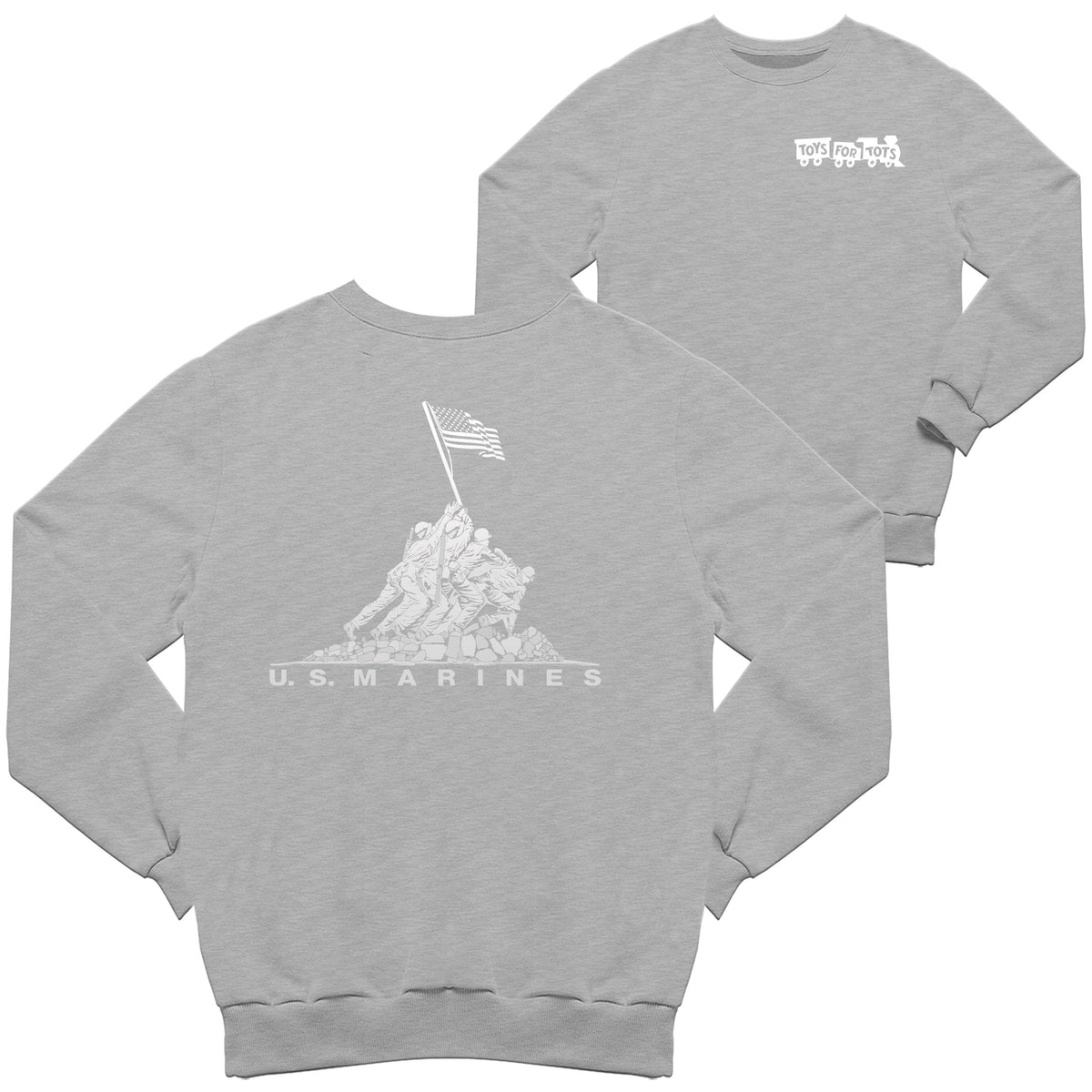 Iwo Jima TFT 2-Sided Sweatshirt TFT Sweatshirt/hoodie Marine Corps Direct S SPORT GRAY 