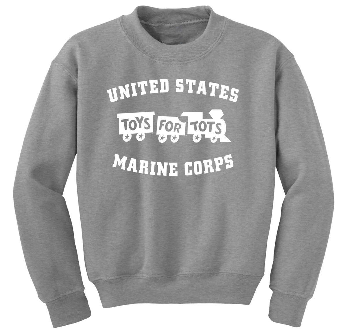 Kids White TFT Train Sweatshirt TFT Sweatshirt/hoodie marinecorpsdirecttft XS SPORT GRAY 