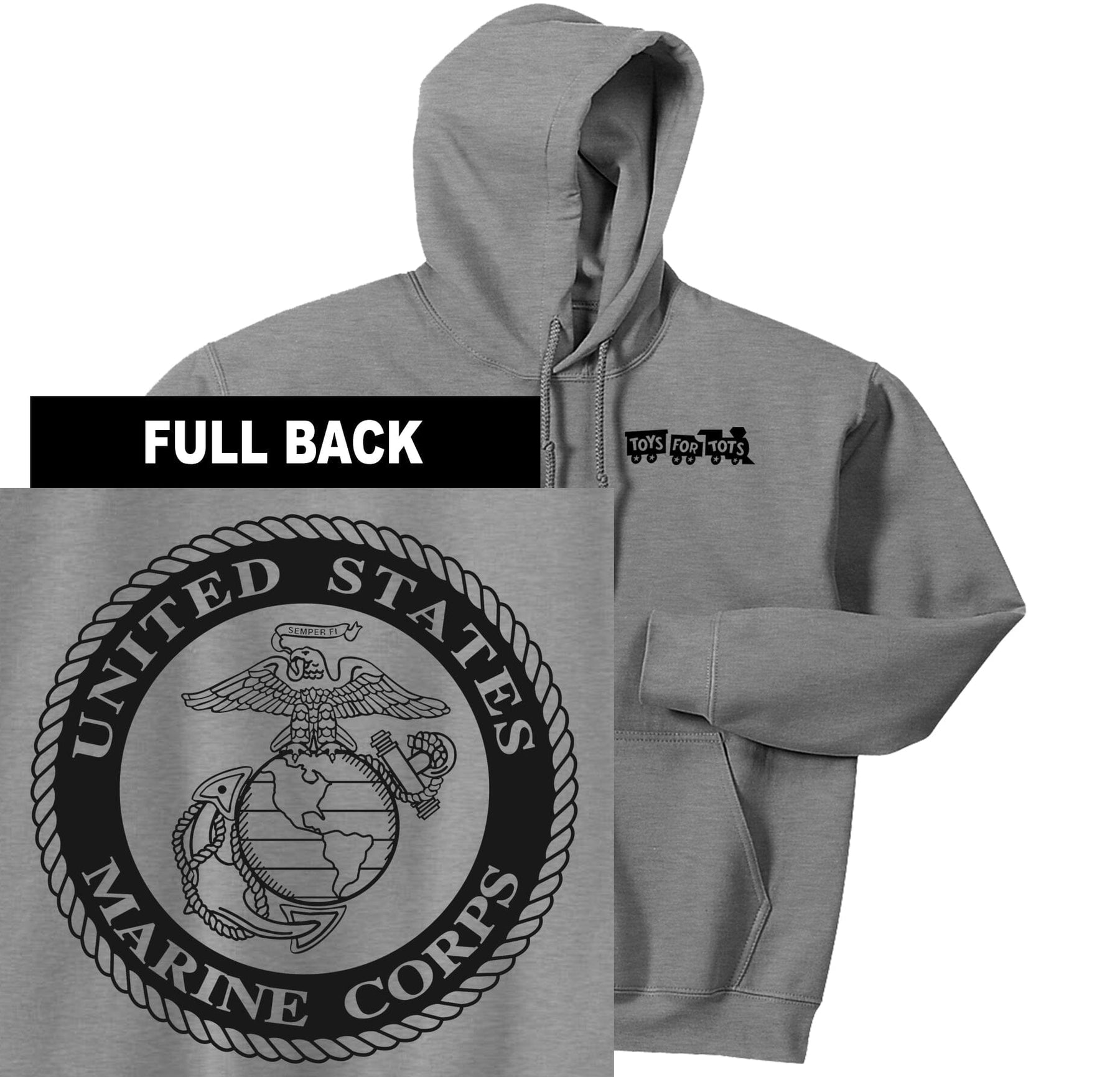 Marines Seal TFT 2-Sided Hoodie TFT Sweatshirt/hoodie Marine Corps Direct S SPORT GRAY 