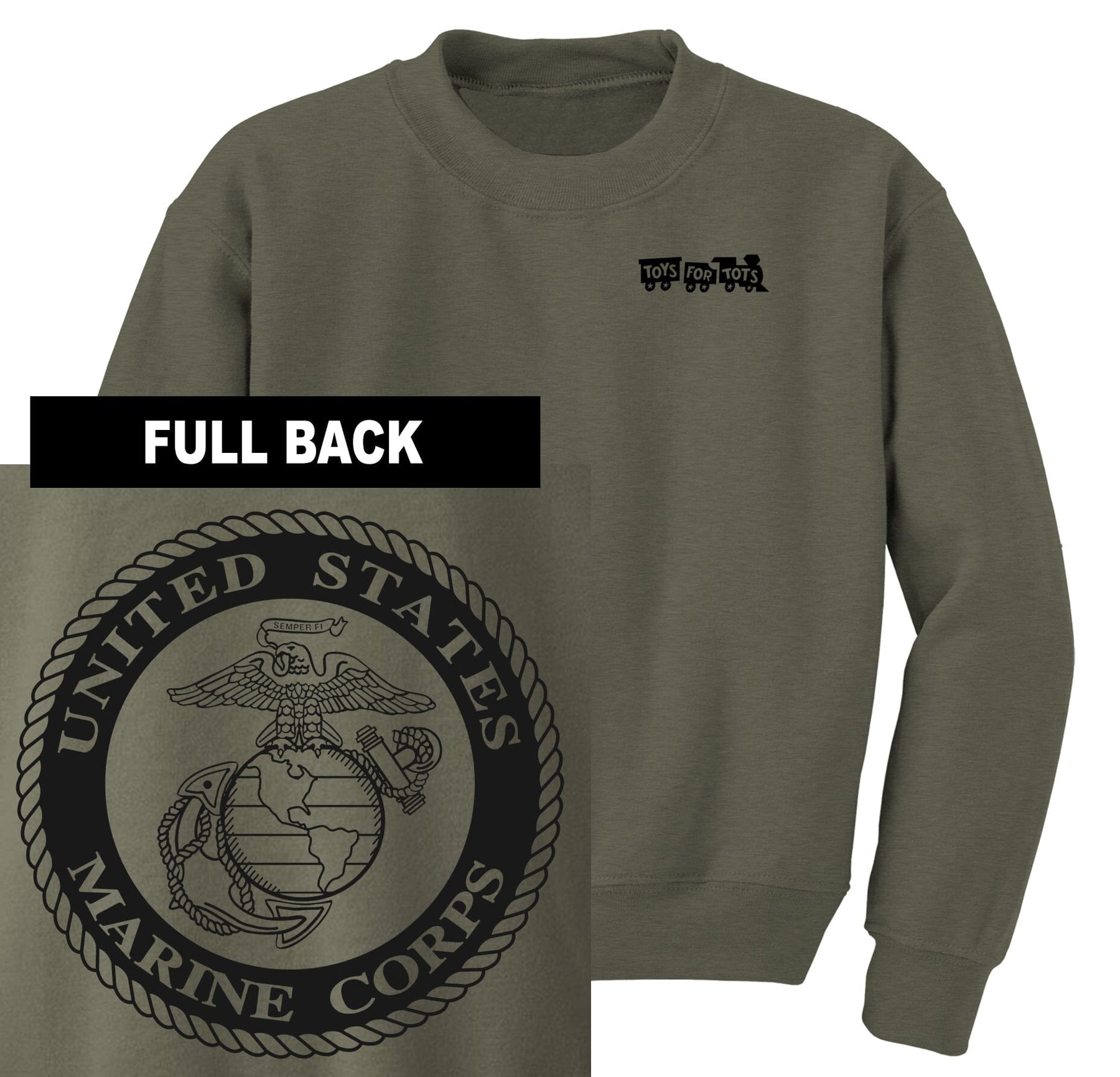 Marines Seal TFT 2-Sided Sweatshirt TFT Sweatshirt/hoodie Marine Corps Direct S MILITARY GREEN 