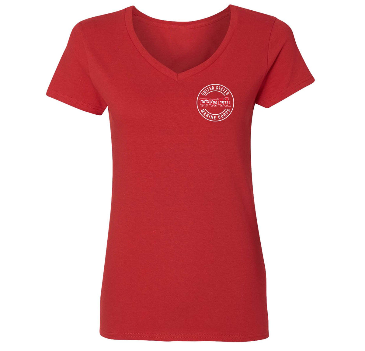 Circle TFT Chest Seal Women's V-Neck TFT Shirt Marine Corps Direct S RED 