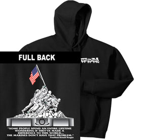 Iwo Jima TFT Front & Back Hoodie TFT Sweatshirt/hoodie marinecorpsdirecttft 