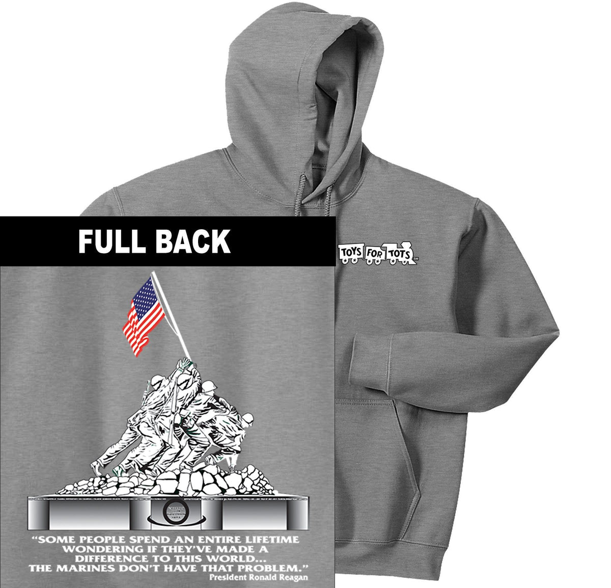 Iwo Jima TFT Front & Back Hoodie TFT Sweatshirt/hoodie marinecorpsdirecttft 
