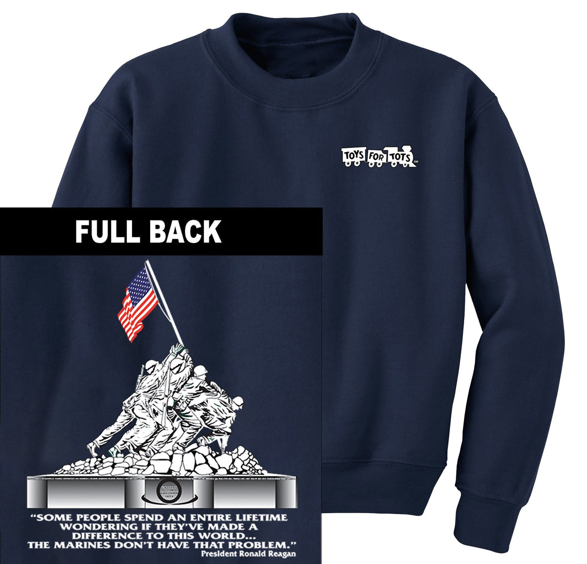 Iwo Jima TFT Front & Back Sweatshirt TFT Sweatshirt/hoodie Marine Corps Direct S NAVY 