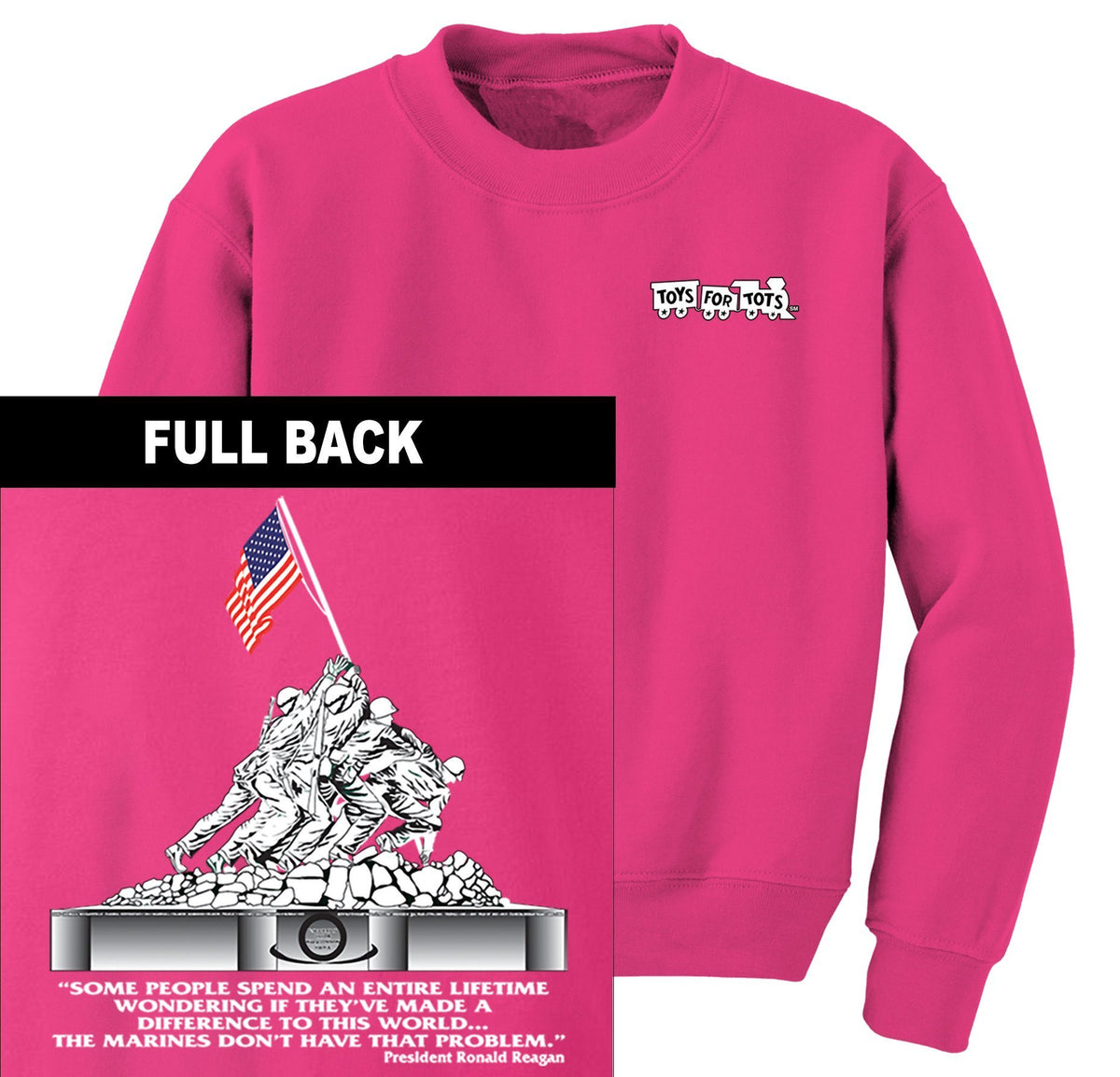 Iwo Jima TFT Front & Back Sweatshirt TFT Sweatshirt/hoodie Marine Corps Direct S PINK 