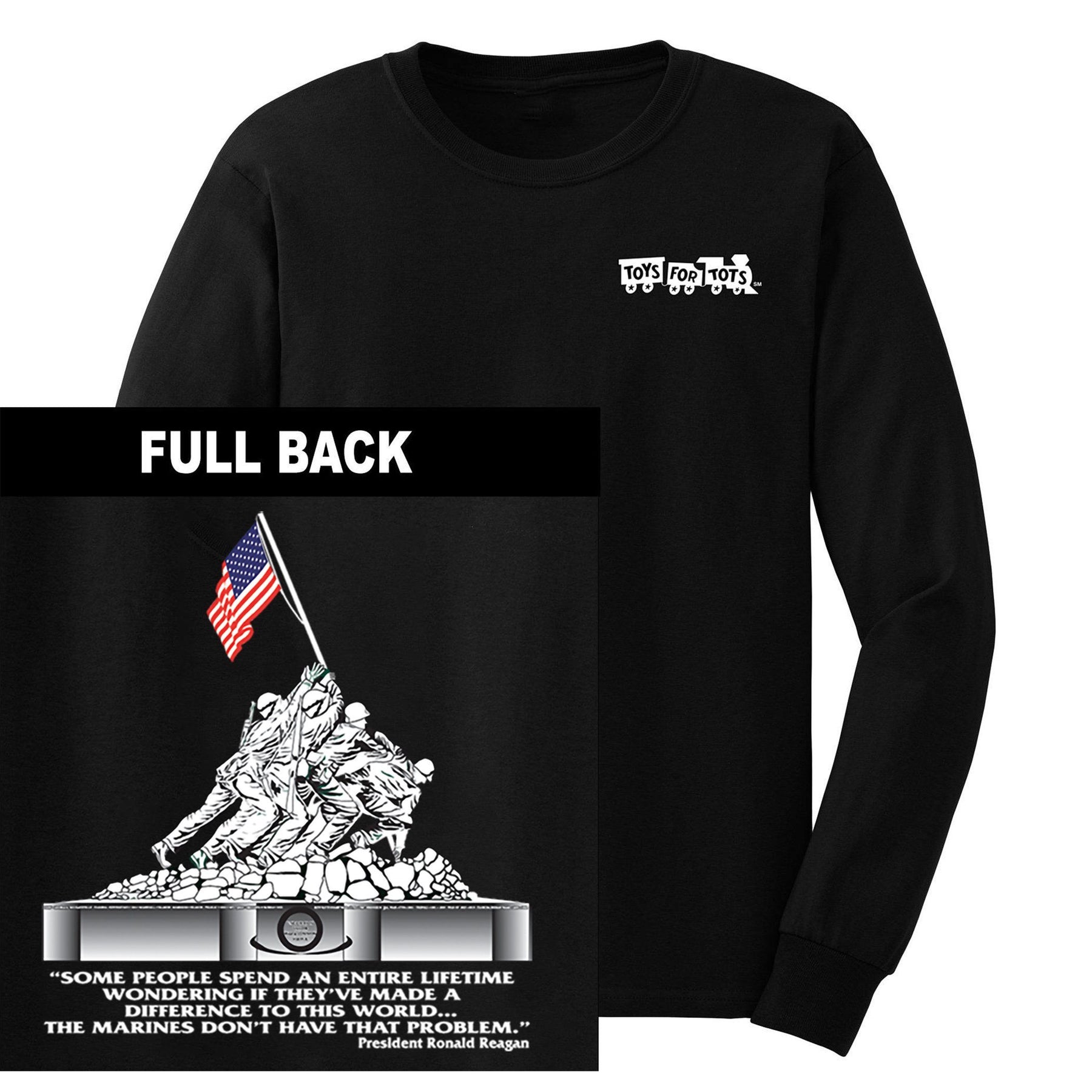 Believe In Something TFT Front & Back Long Sleeve TFT Shirt Marine Corps Direct S BLACK 
