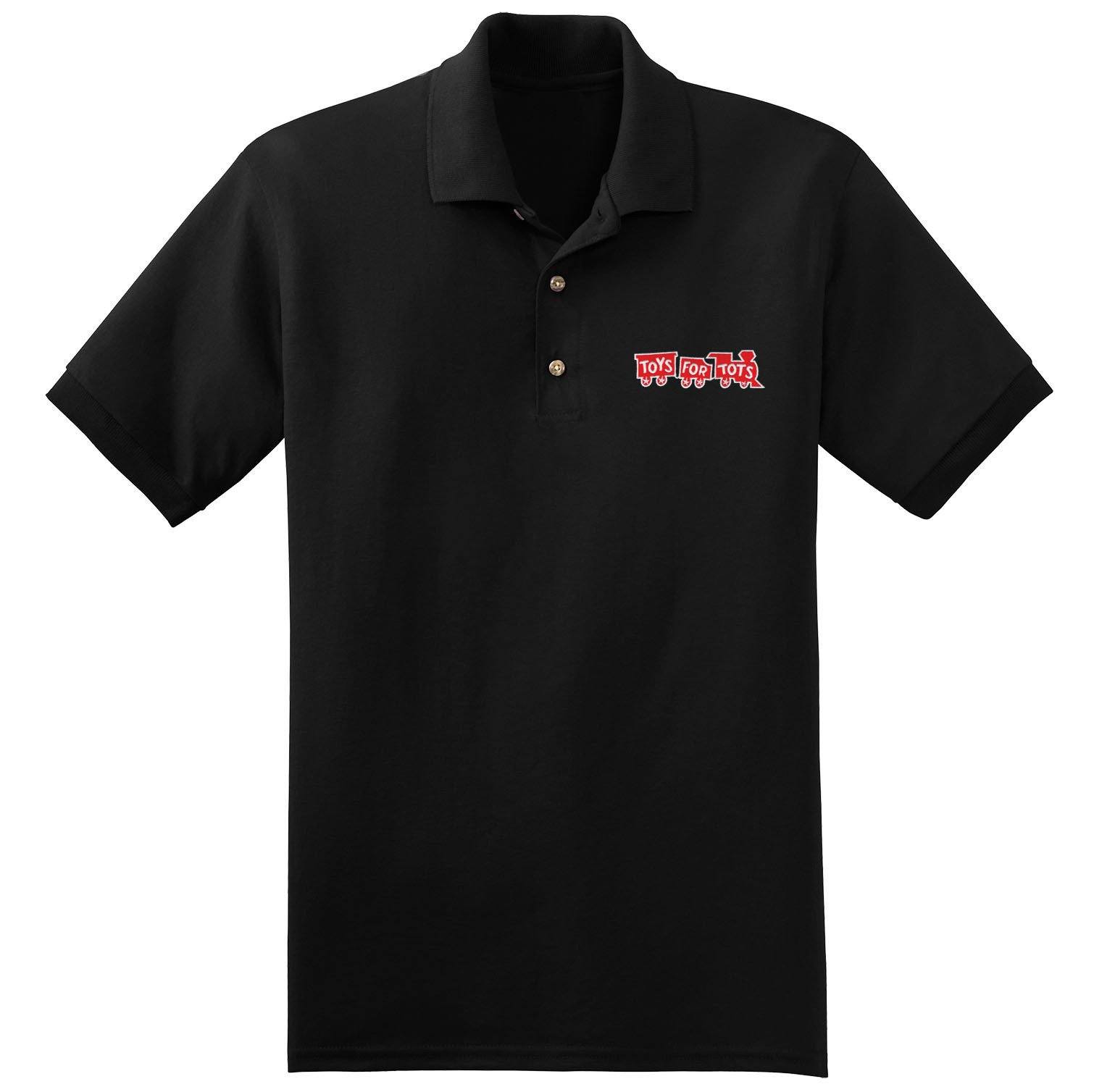 Red TFT Train Embroidered Polo Polo Marine Corps Direct S BLACK 