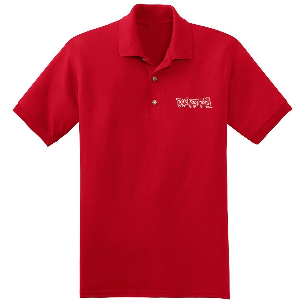 Red TFT Train Embroidered Polo Polo Marine Corps Direct S RED 