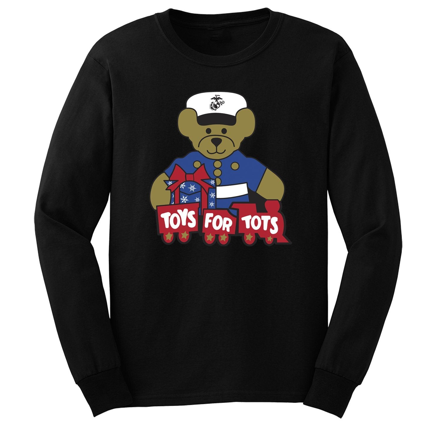 TFT Teddy Bear Long Sleeve T-Shirt T-Shirt marinecorpsdirecttft S BLACK 
