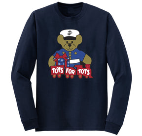 TFT Teddy Bear Long Sleeve T-Shirt T-Shirt marinecorpsdirecttft S NAVY 